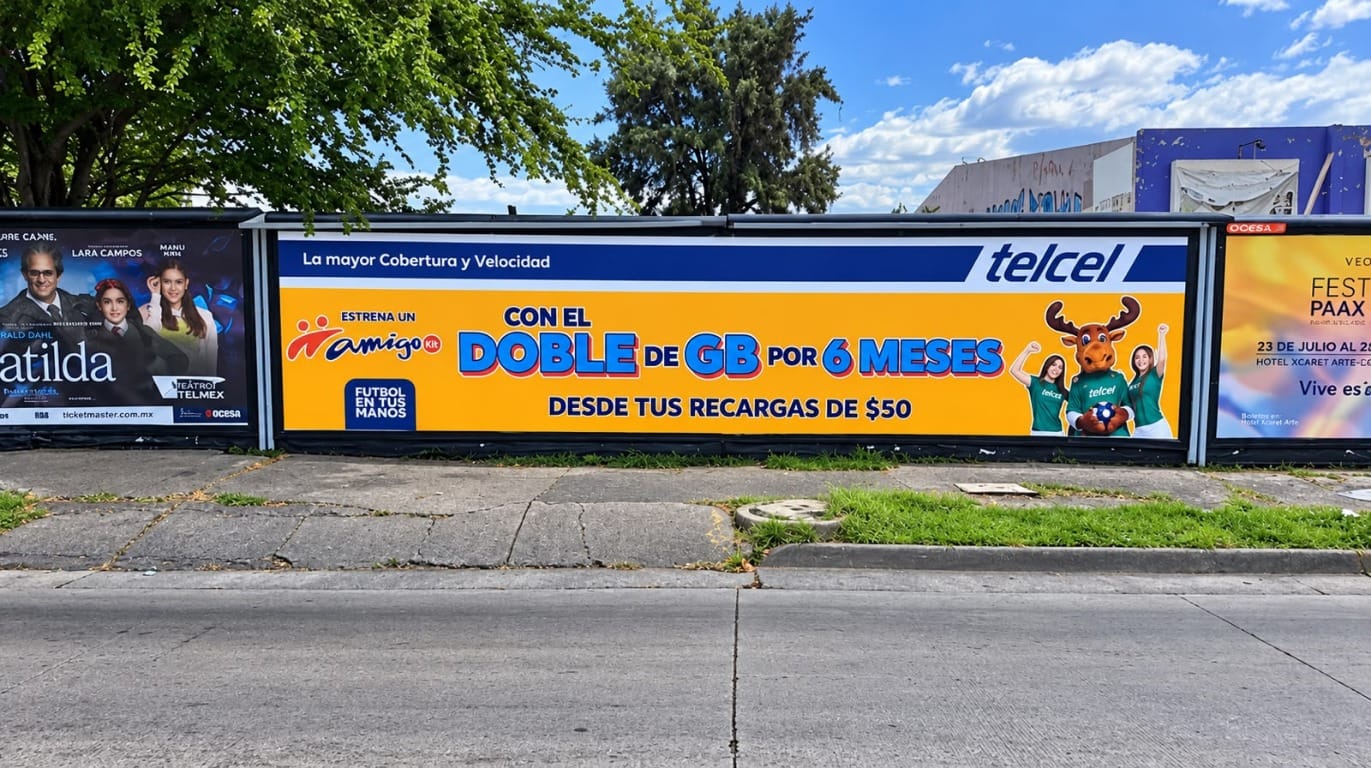 Valla fija de Telcel con promoción de doble de gigas